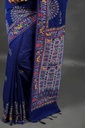 Khadi Cotton Saree with Madhubani Print